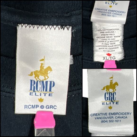 RCMP Royal Canadian Mounted Police Horse & Rider Canada Tee Shirt XL Black - Picture 5 of 10